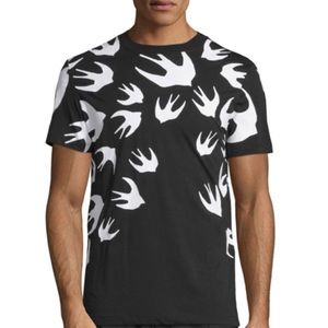 McQ Alexander McQueen Bird Print Short Sleeve T-Shirt
